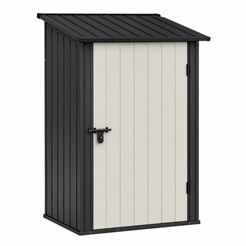 Capanno da Giardino in Metallo Grigio/Nero 213x130x185 cm