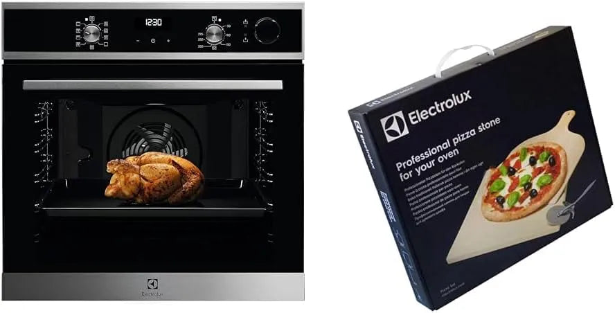 Electrolux Serie 700 LOC5H40X2 Forno elettrico per pizza, 72 L, classe energetica A, da incasso, vapore, Classe A & E9OHPS1 Set Pizza con Pietra