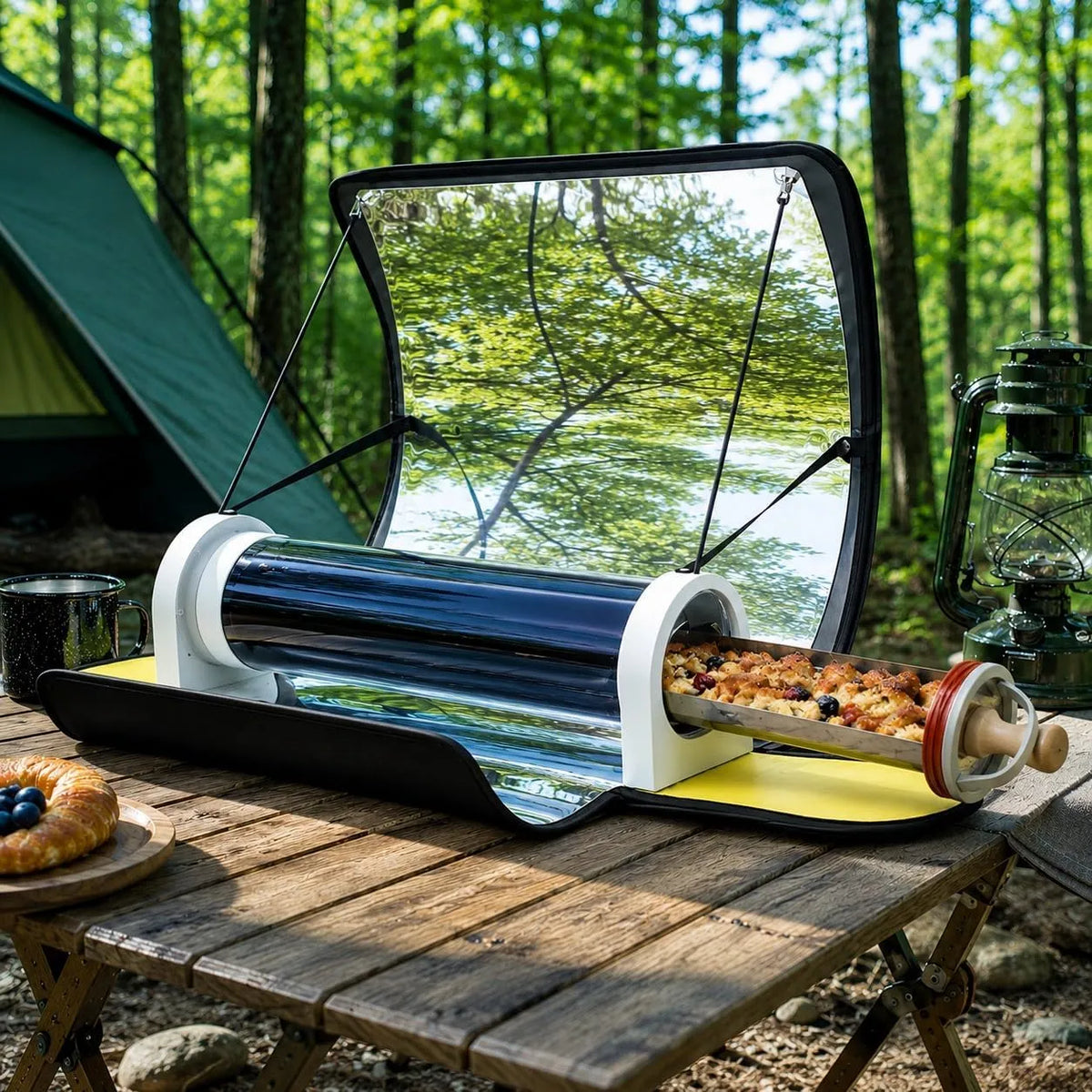 Forno elettrico, 5 L, portatile, esterno, Cucina Solare per 4-5 Persone, Fornello Solare da Campeggio 4, Ideale per Viaggi, Escursioni e Picnic