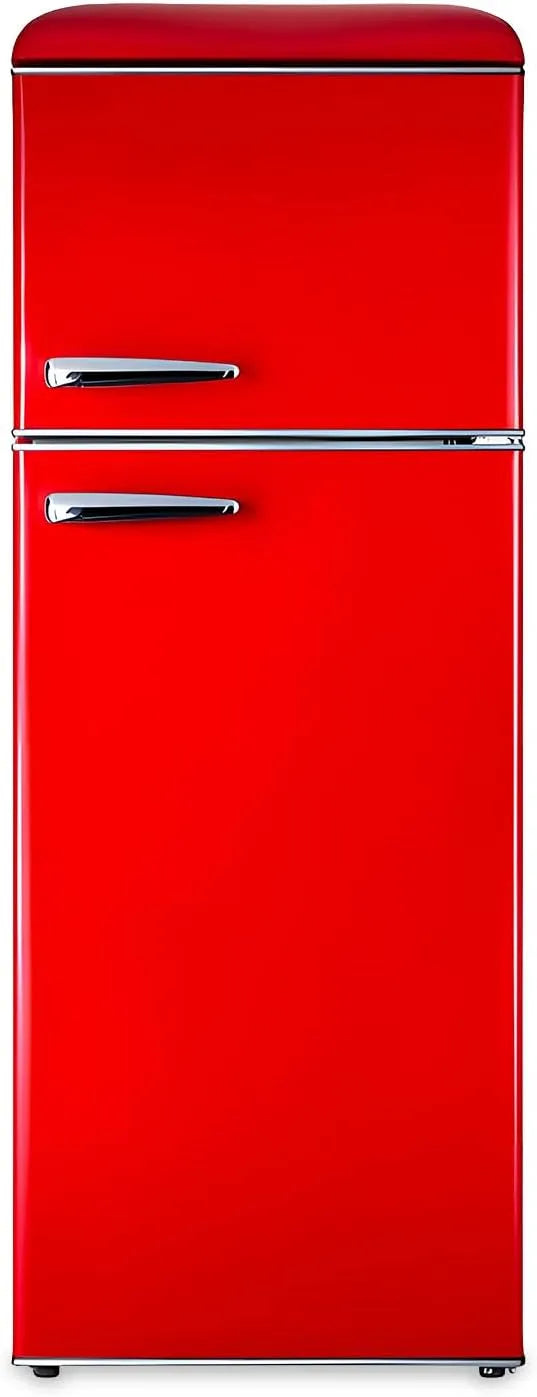 Frigorifero, 220 L, vano congelatore, scongelamento, rosso, Sistema Total Defrost e Ripiani in Vetro Temperato
