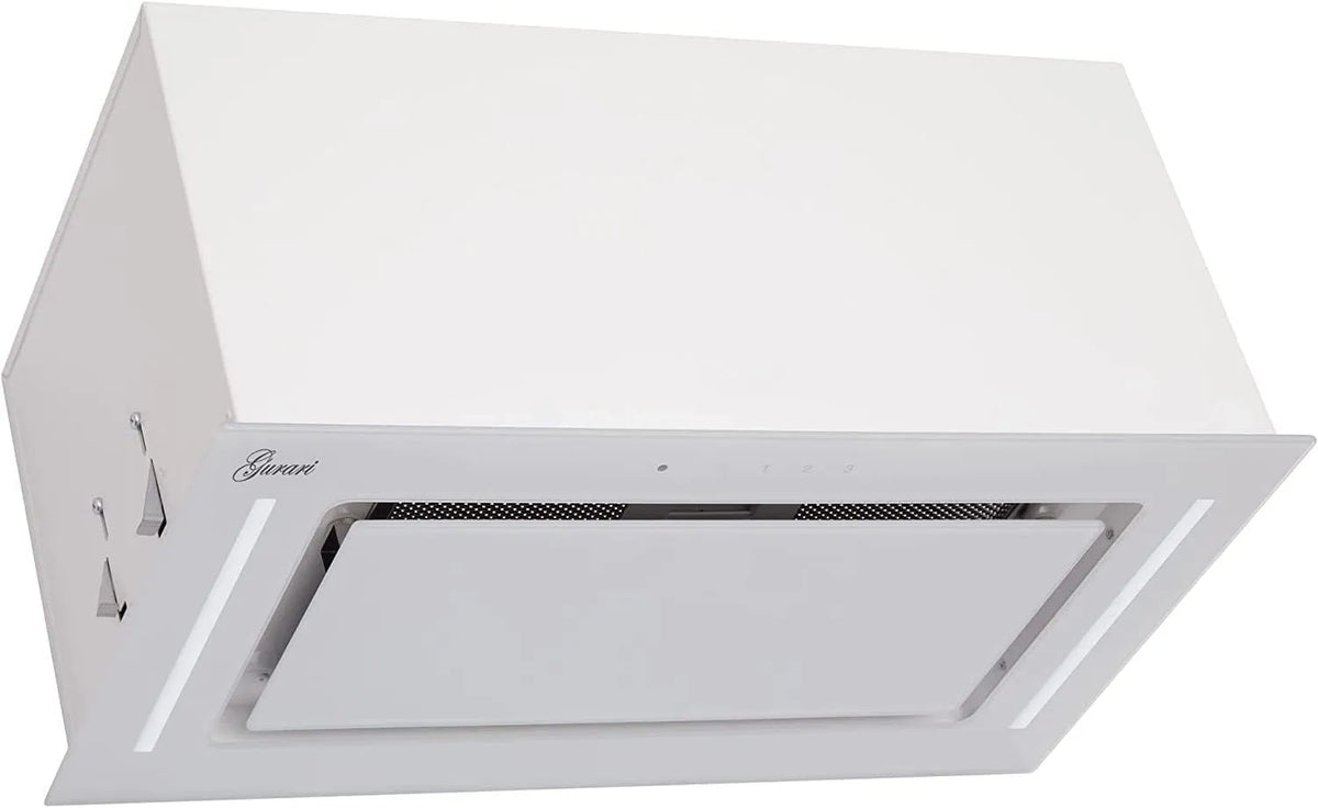 Cappa aspirante, 52 cm, 1000 m3/h, cappa da cucina, da incasso, 3 livelli, bianco, Gurari 217 PRIME, cappa di scarico, telecomando