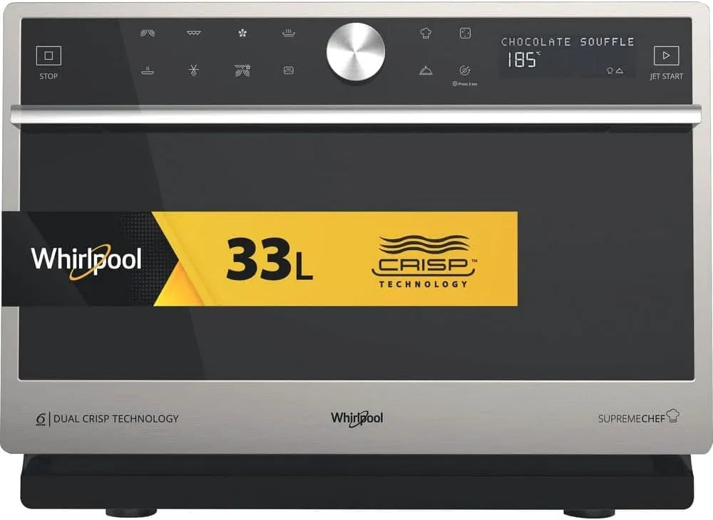 Whirlpool 54P Forno a microonde, 33 L, 1000 W, grill, vapore, MWSC 9133 SX, 49L x 37, 7 Livelli Potenza, 33L, 1000W, Elettrodomestici Cucina - 49L x