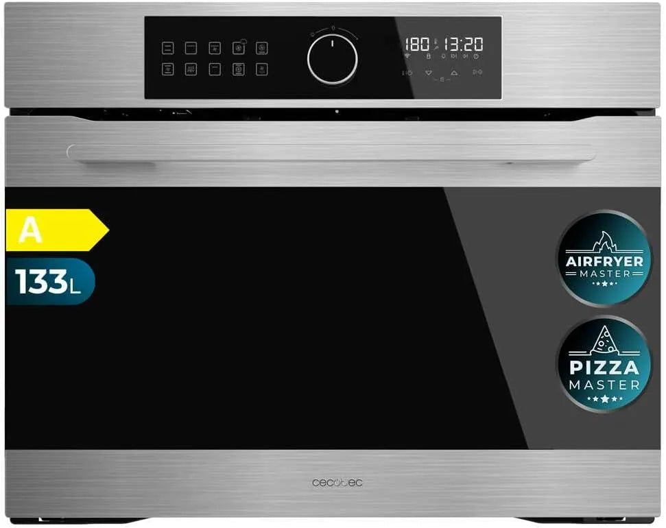Cecotec Bolero Hexa AF319000 Forno elettrico per pizza, 133 L, 3800 W, 11 programmi, effetto 3D, scongelamento, acciaio inox, Steam Asisst, 3D Cooking