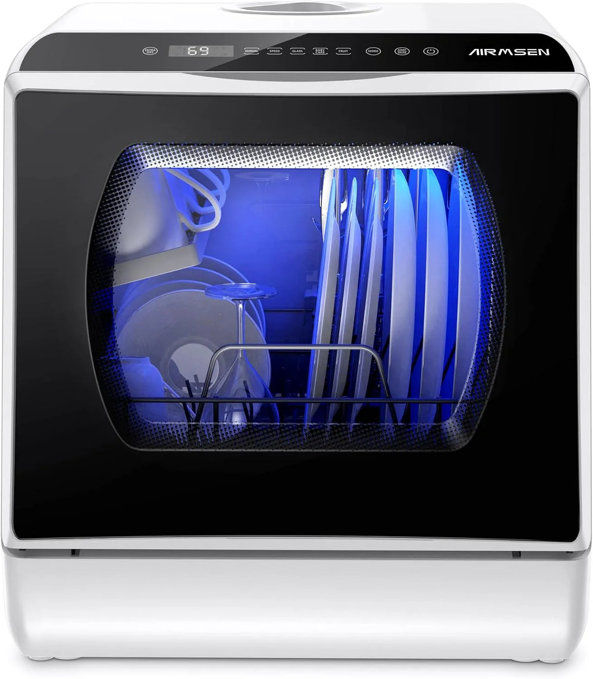 Lavastoviglie, 5 L, 1 programmi, touch, ampio serbatoio, bianco, 2 Modi di Approvvigionamento Idrico, Serbatoio 5L, Appartamenti e Dormitori, Bianca e