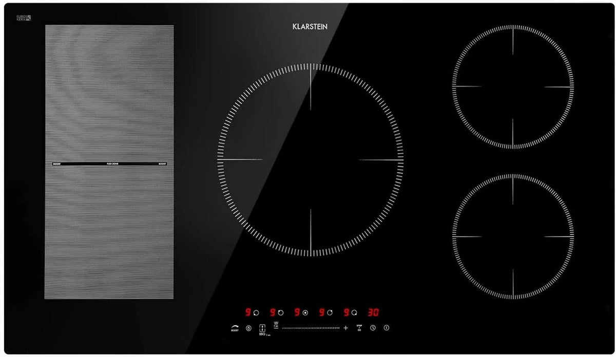 Klarstein Piano cottura a induzione, 5 fuochi, 9000 W, piastra a induzione, touch, professionale