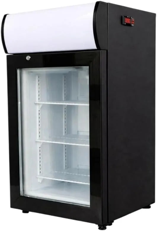 Congelatore, 50 L, freezer verticale, negozi e uso domestico, Temperatura fino a -18°C, Ideale per bar, Con baldacchino, Compatto e Performante