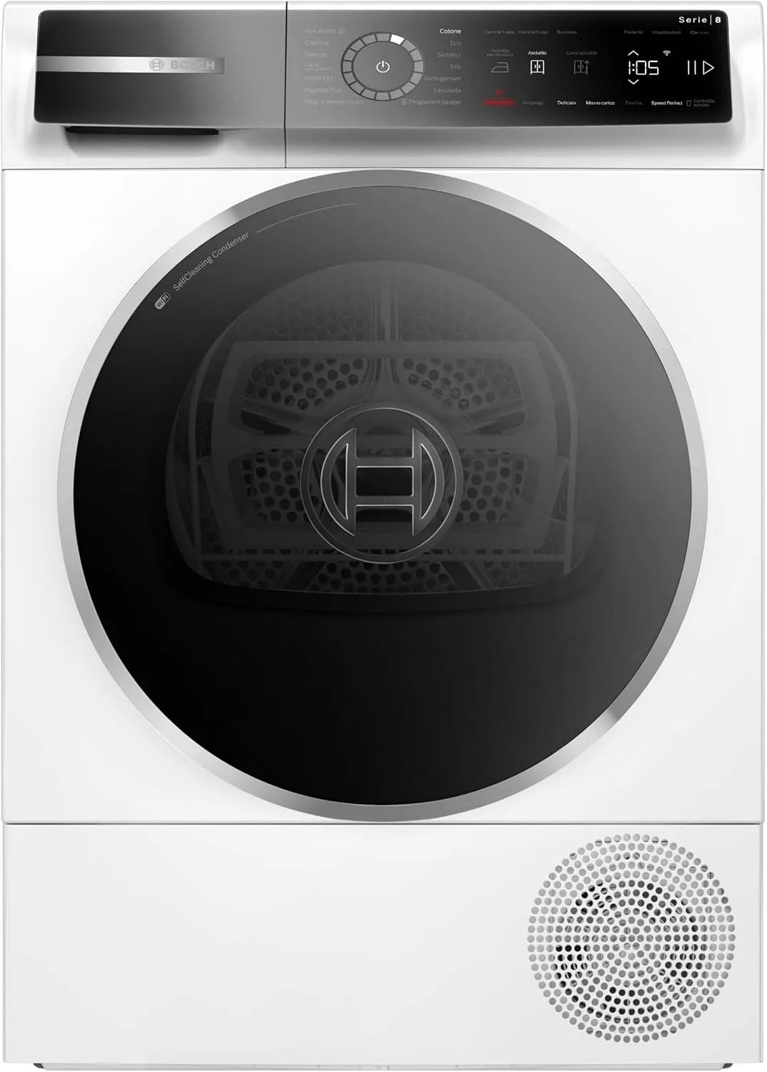 Bosch Serie 8 WQB246C0II Asciugatrice, 9 kg, classe energetica B, bianco, Bosch WQB246C0II Serie 8 Asciugatrice a pompa di calore 9kg Bianco Classe B