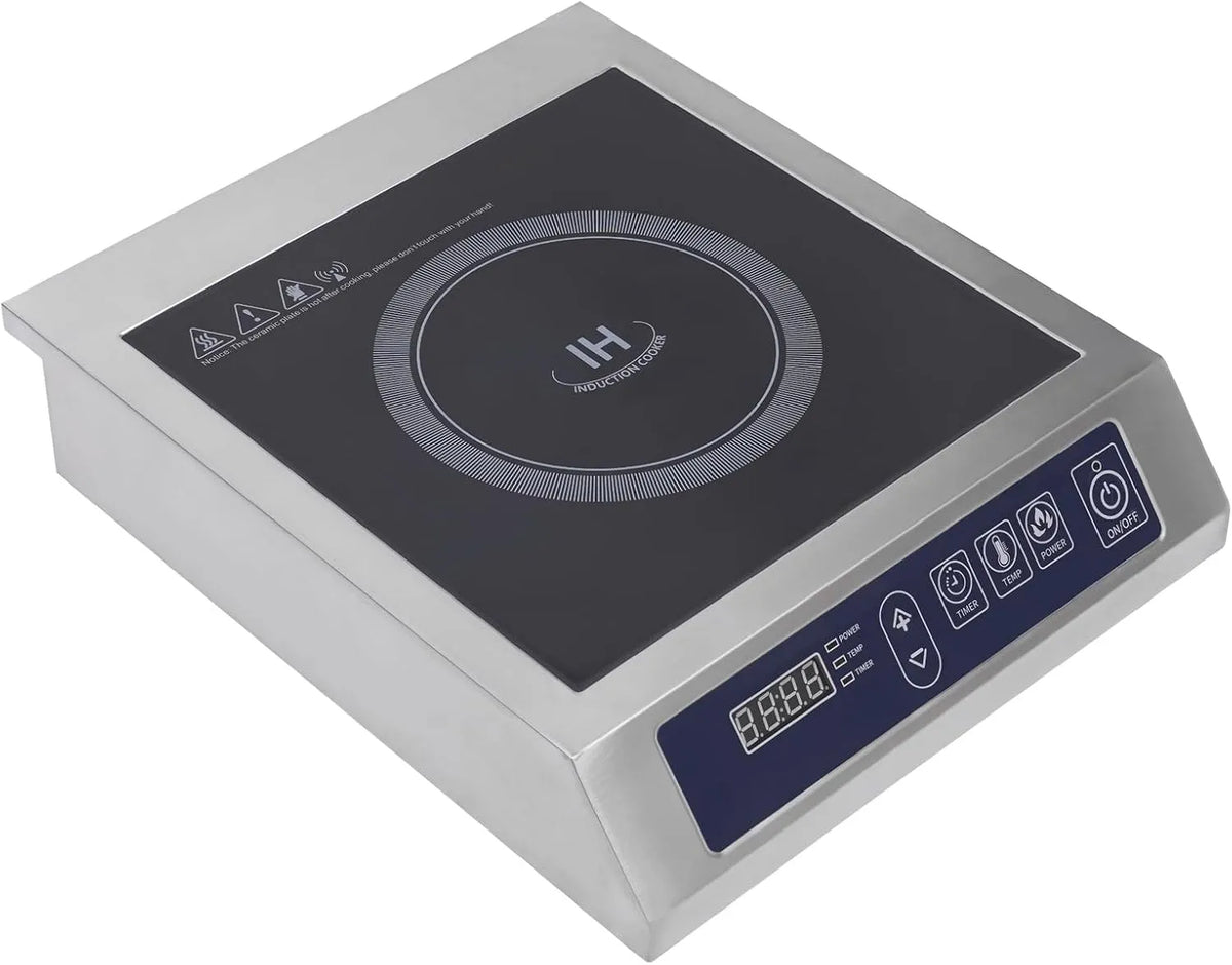 Piano cottura a induzione, 35 cm, piastra a induzione, timer, professionale, display digitale, regolazione a 11 velocità, 3500 Watt, elettrico a