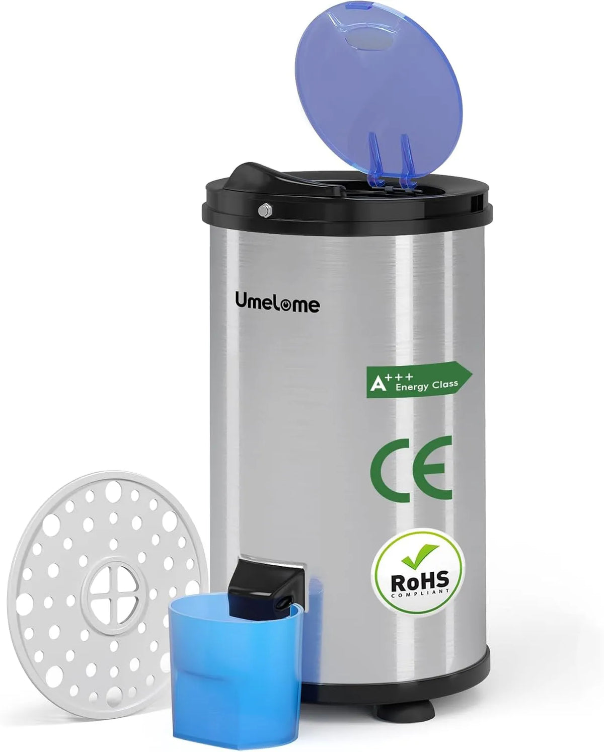 Asciugatrice, 4 kg, classe energetica E, acciaio inox, centrifuga a risparmio energetico e energetico, min
