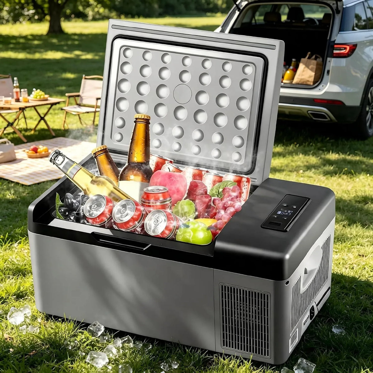 Frigorifero portatile, 12 V, esterno, vano congelatore, auto, mini frigo portatile, Frigo Compressore da Campeggio -20°C~20°C, Alimenti e Outdoor