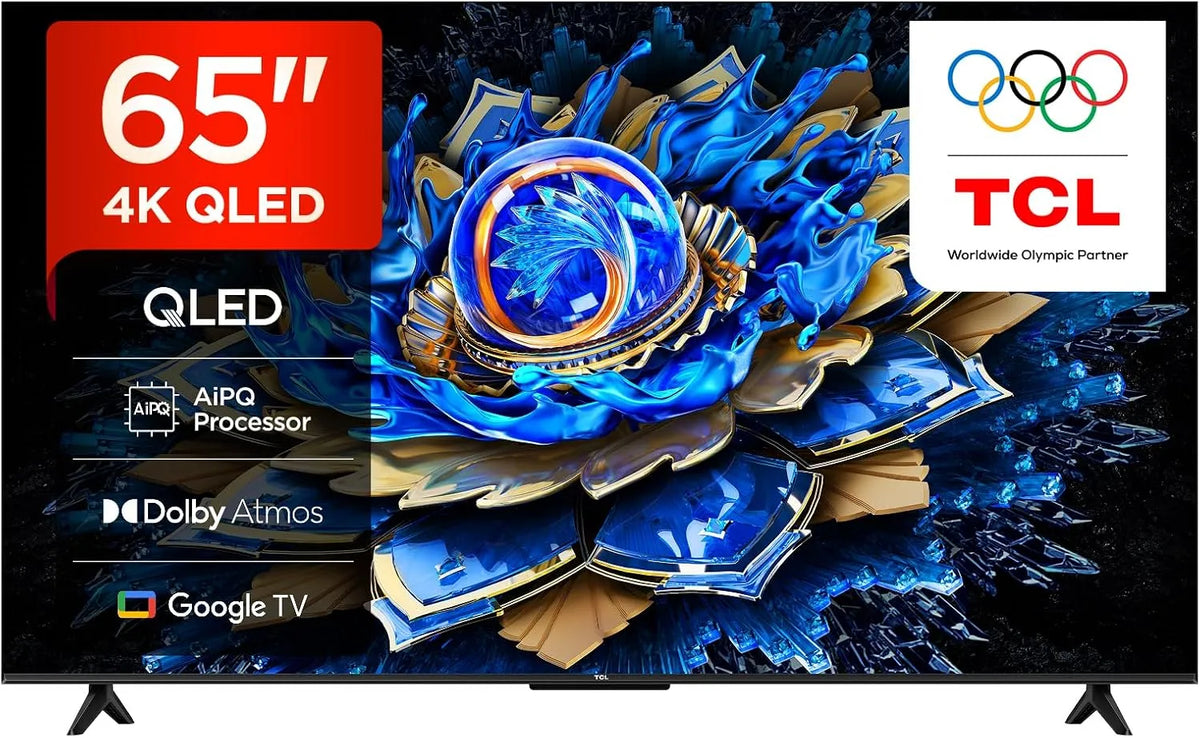 Google 65T69C Smart TV, 65 pollici, televisore, 4K UHD, QLED, HDR, audio Dolby, TCL, Google TV con Dolby Atmos