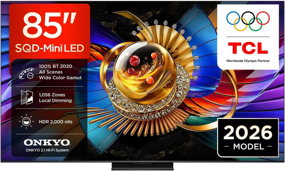 TCL 85Q7D 2.000nit Smart TV, 85 pollici, televisore, 4K UHD, HDR, Smart TV SQD‐Mini LED 4K HDR10+ da 85'