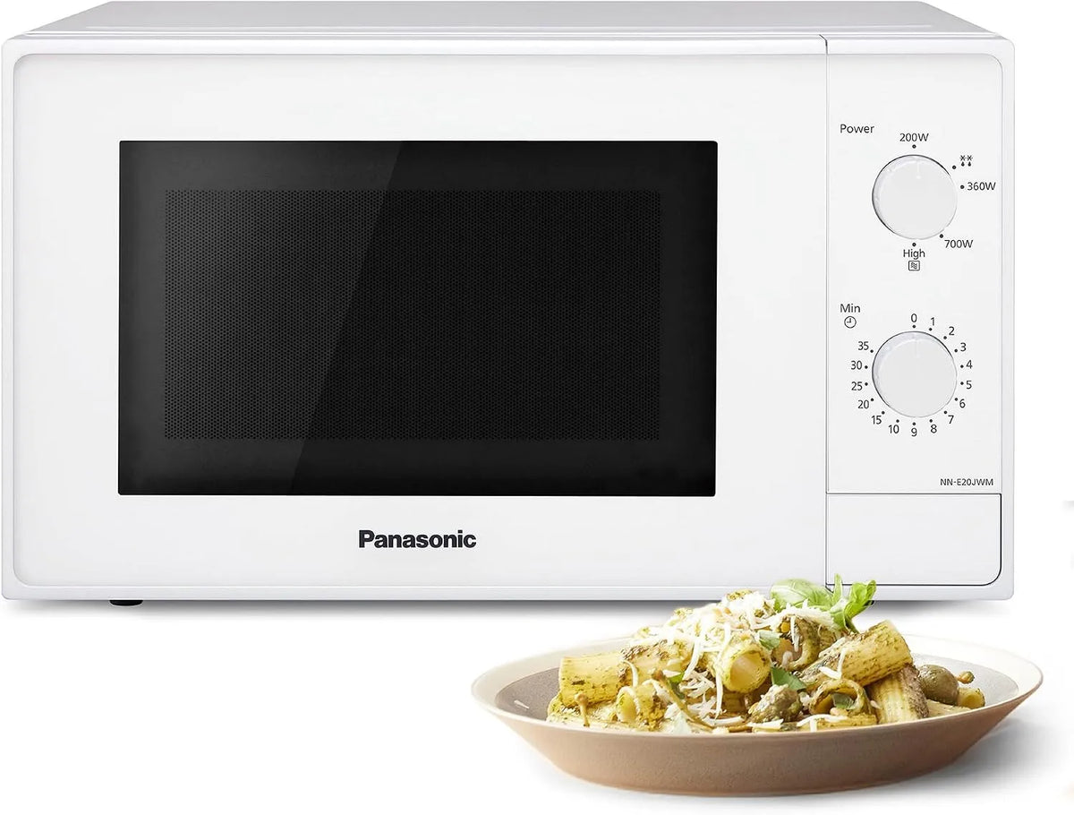 Panasonic NN-E20JWMEBG Forno a microonde, 20 L, 800 W, timer, scongelamento, bianco, 5 Livelli di Potenza, 20L, 800W
