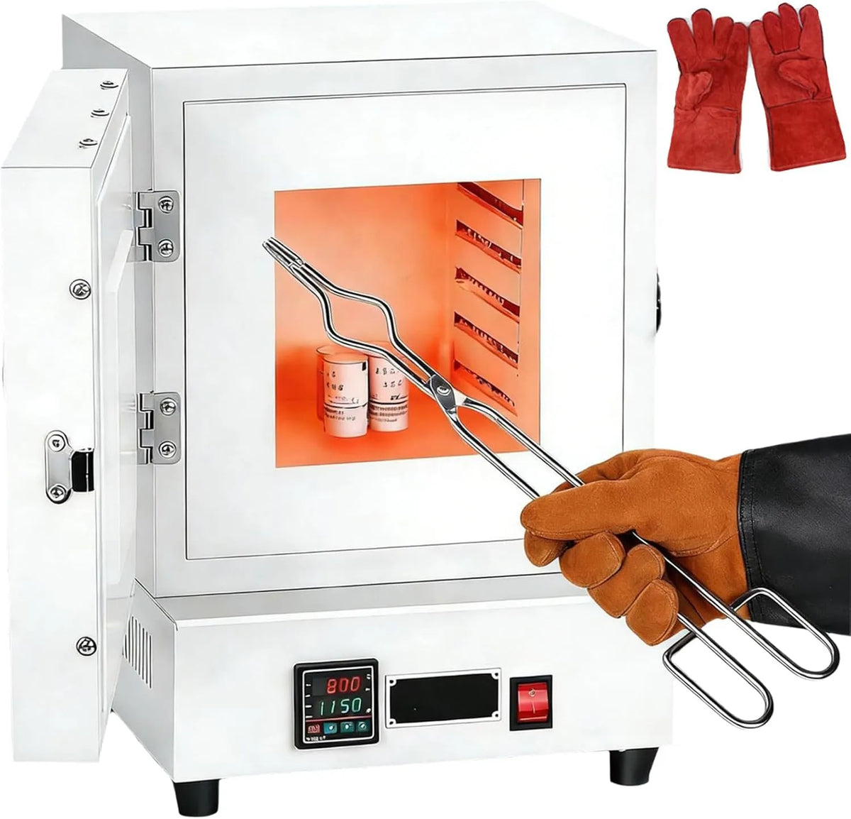 Forno elettrico, 2000 W, Generico, Ceramica e Vetro, Forno Digitale 1150°C per Sinterizzazione