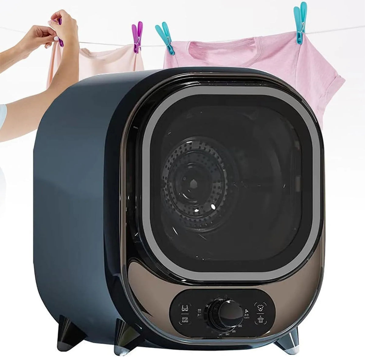 Dell Asciugatrice, Asciugatrice ventilata con design interno a doppio strato, compatto e autoportante con manopole per la sincronizzazione dell'aria
