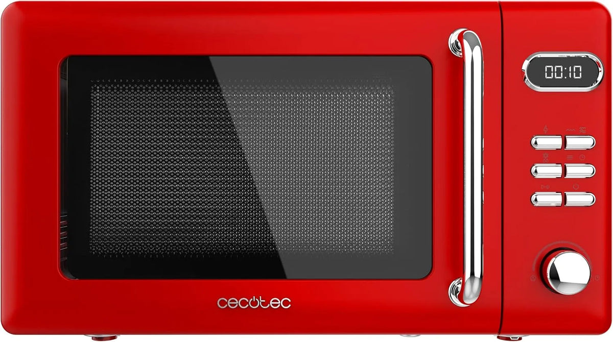Cecotec Forno a microonde, 20 L, 700 W, 8 programmi, timer, rosso, timer fino a 60 minuti