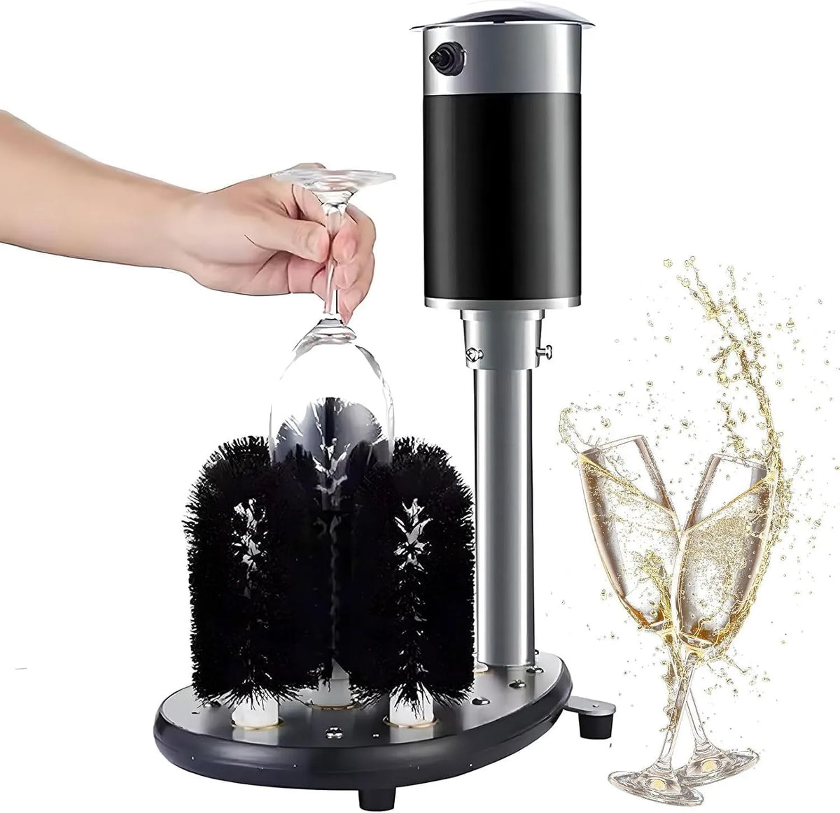 Prodotto 1200 Tazze, Lavabicchieri Elettrico, Macchina Per La Pulizia E La Lucidatura Di Bicchieri Da Vino Con 5 Testine, Per Bicchieri Da Champagne