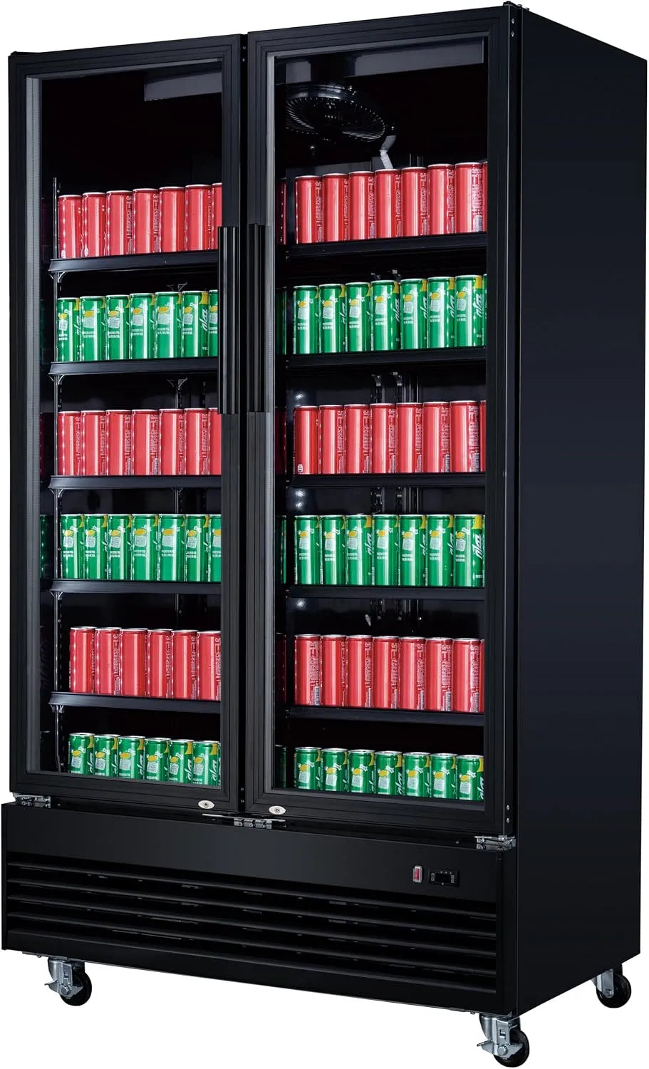 Frigorifero GSC2100BNC 3.7kWh, 24h, 949 L, 240 V, nero, ideale per attività gastronomiche, 10 ripiani regolabili, bar e negozi, illuminazione a LED