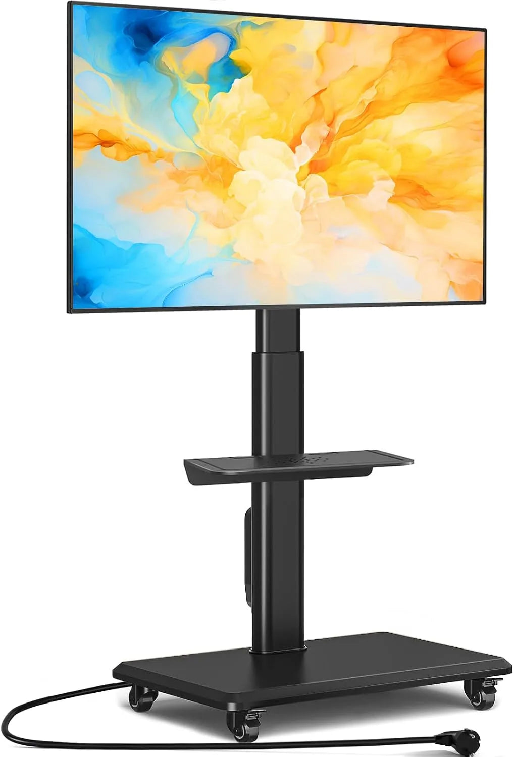Smart TV 5Rcom, 55 pollici, 400x400 mm, 400 × 400, televisore, ruote di trasporto, 5Rcom Supporto TV Mobile su Ruote per Televisori Curvi da 32-55