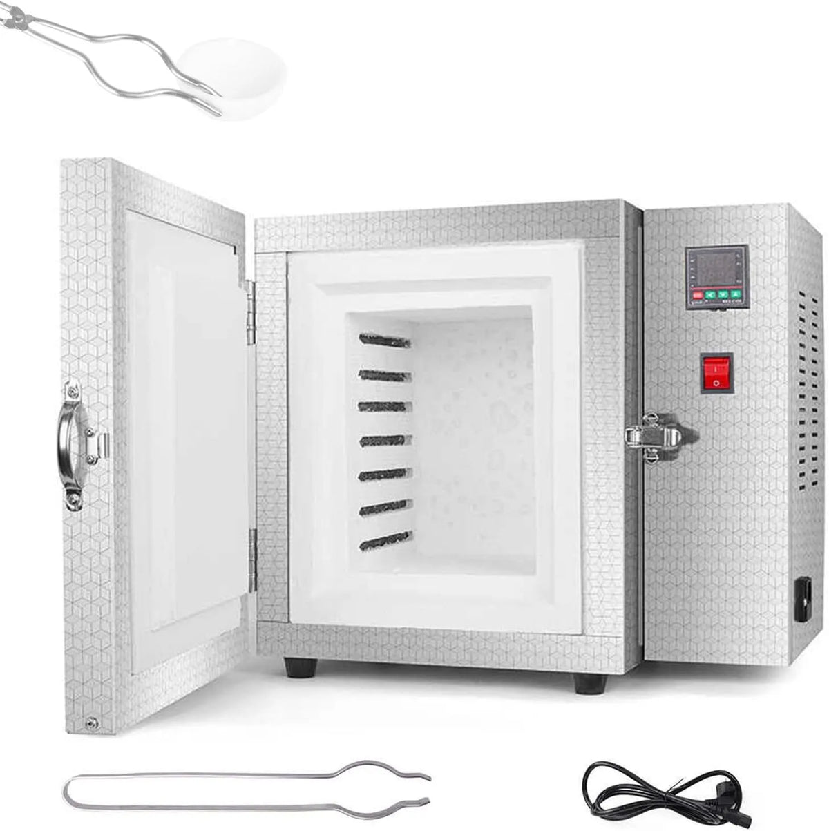 Forno elettrico, 1500 W, industriale, Scatola per Cera a Temperatura costante di 800 °C, Forno per stampi in Gesso con pinze e Guanti