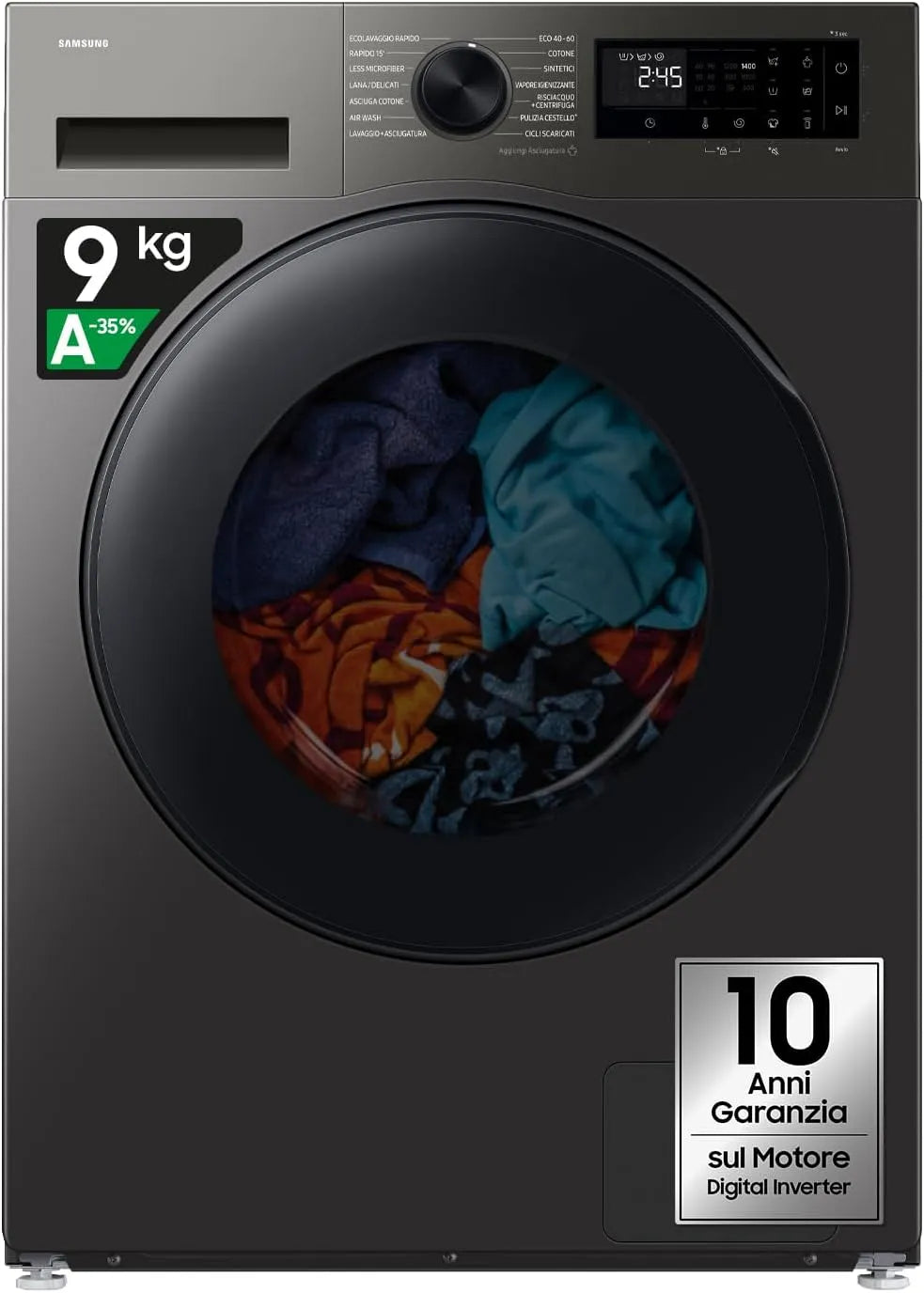 Samsung F-WT905U34BX3M 85h Lavasciuga, 60 L, 6 kg, lavatrice, asciugatrice, Super Speed, vapore, libera installazione, Wi-Fi, AI Energy Mode, Wifi