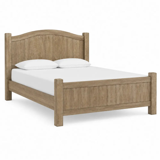 Letto matrimoniale in legno massello marrone chiaro 200x160 cm