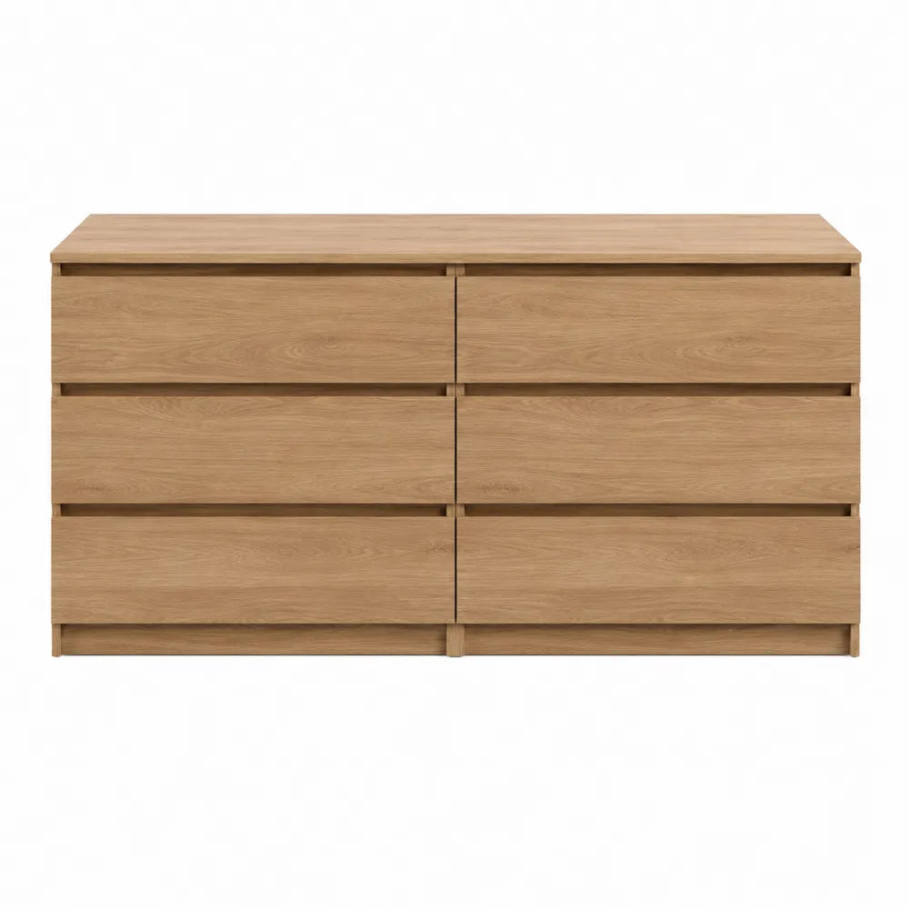 Cassettiera in legno con 6 cassetti 120x40x75 cm
