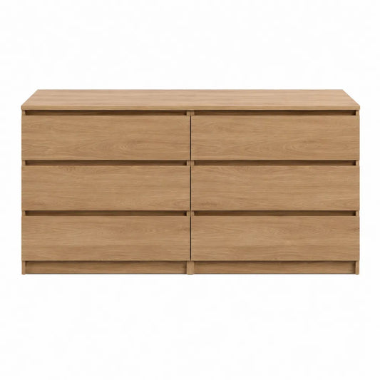 Cassettiera in legno con 6 cassetti 120x40x75 cm