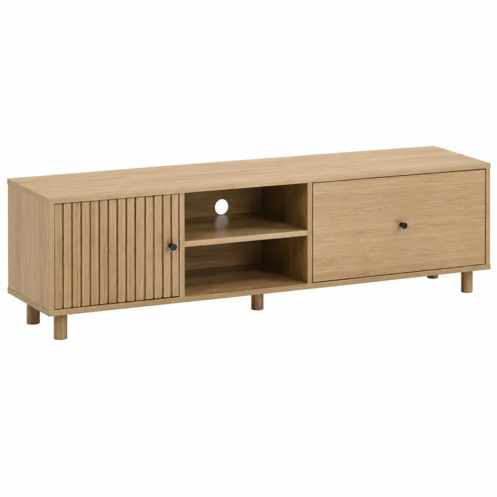 Mobile TV in legno MDF con 2 ante e ripiani aperti 180x40x45cm