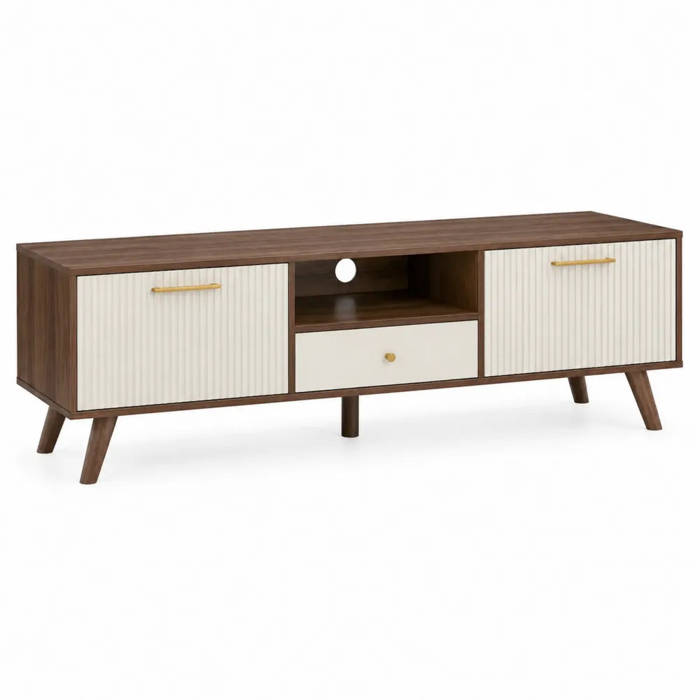 Mobile TV in legno con ante e cassetto 180x40x50 cm