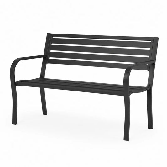 Panca da esterno in acciaio nero