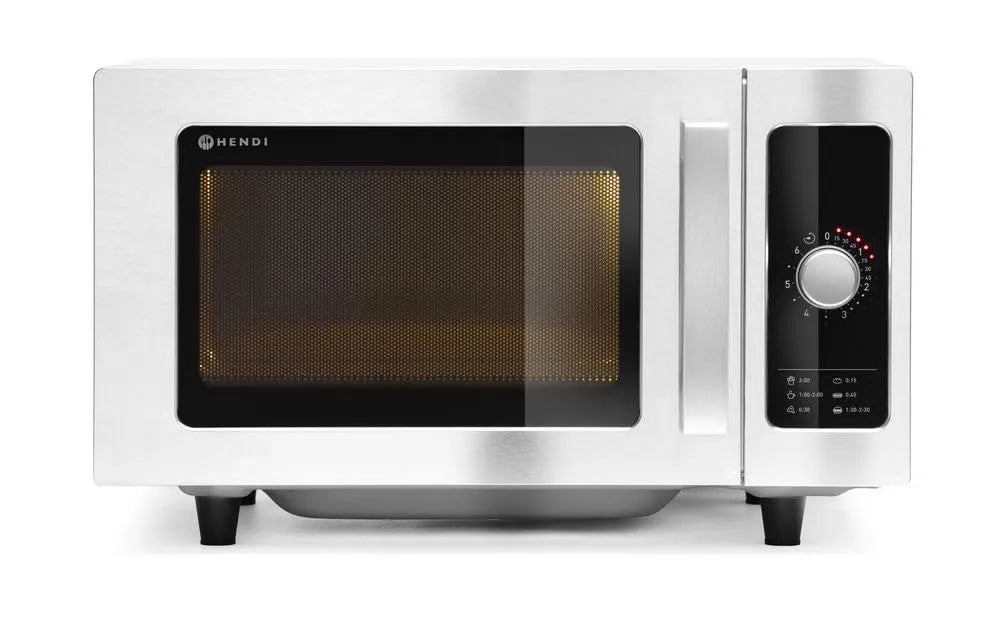 Forno a microonde, 25 L, 1000 W, 230 V, acciaio inox, diametro max piatti 320mm, 511x432x, 311mm, 25L, 1000W, 230V, controllo elettromeccanico con con