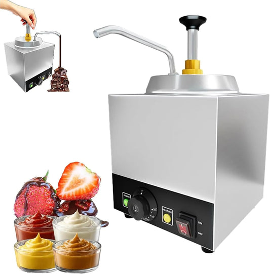 Prodotto 1 QT, Scaldavivande elettrico con pompa, temperatura regolabile da -1, 1 a 29, 4 °C, erogatore per cioccolata e caramello