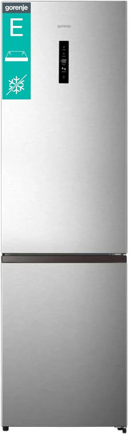 Gorenje NRK620EAXL4 Frigorifero combinato, 336 L, classe energetica E, No Frost, libera installazione, touch, acciaio inox, frigo con congelatore