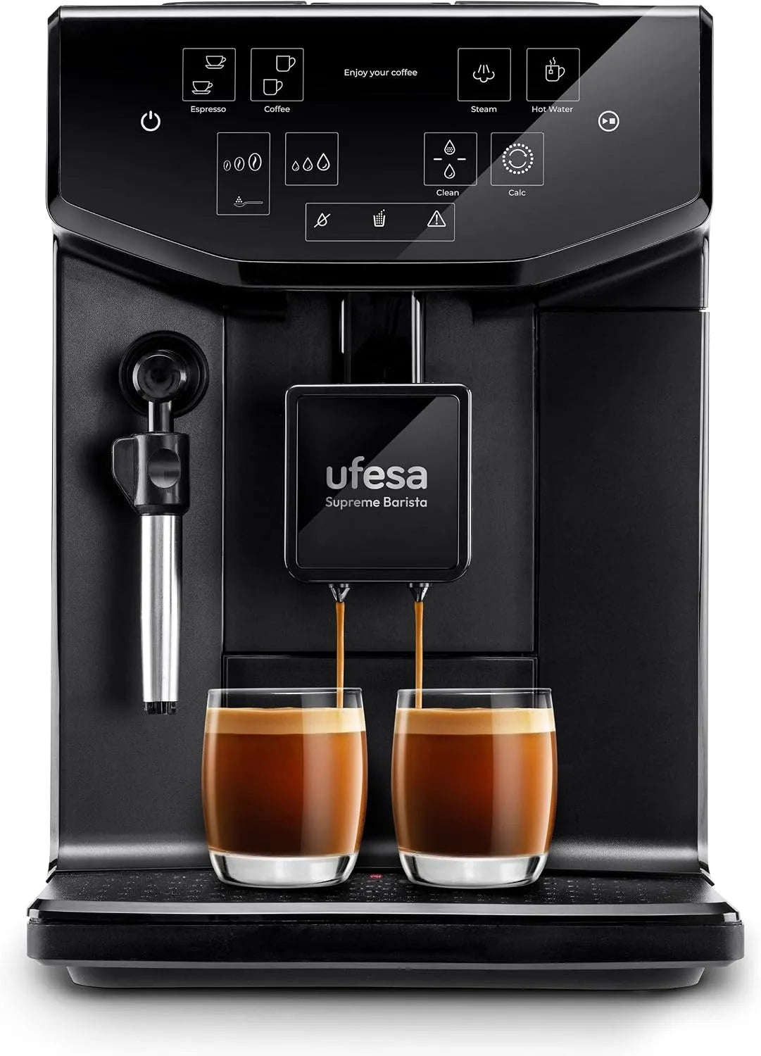 Macchina da caffè, 1550 W, touch, Ufesa Supreme Barista, Deposito Chicchi 300 g, Superautomatica, Macinacaffe Incorporato