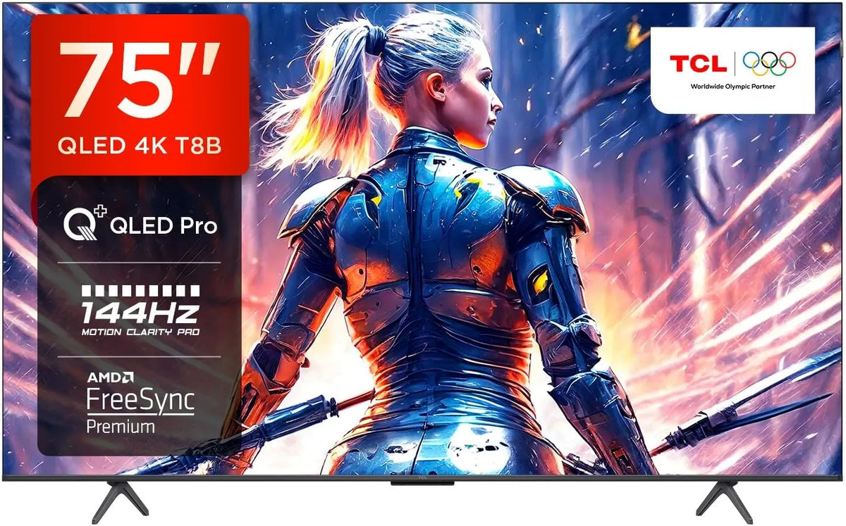 Google 75T8B AirPlay2 Smart TV, televisore, 4K UHD, QLED, audio Dolby, Google Assistant, Alexa e Siri, 1 con Dolby Atmos, 4K Ultra HD, Dolby Vision