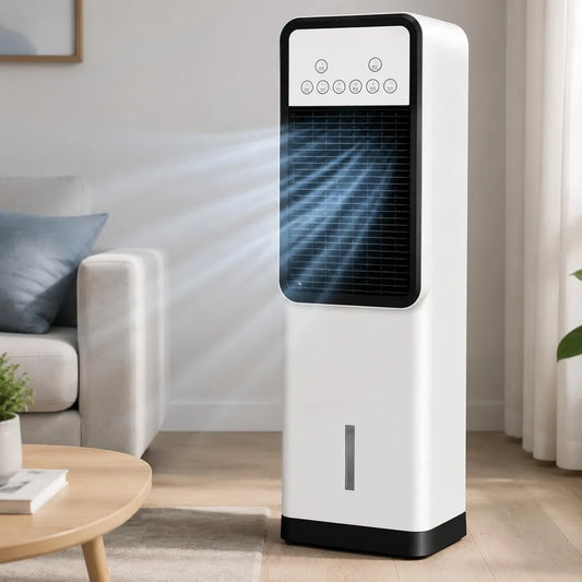 Condizionatore, classe energetica E, portatile, unità AC mobile Classe energetica A con telecomando, ventilatore raffreddatore evaporativo per casa