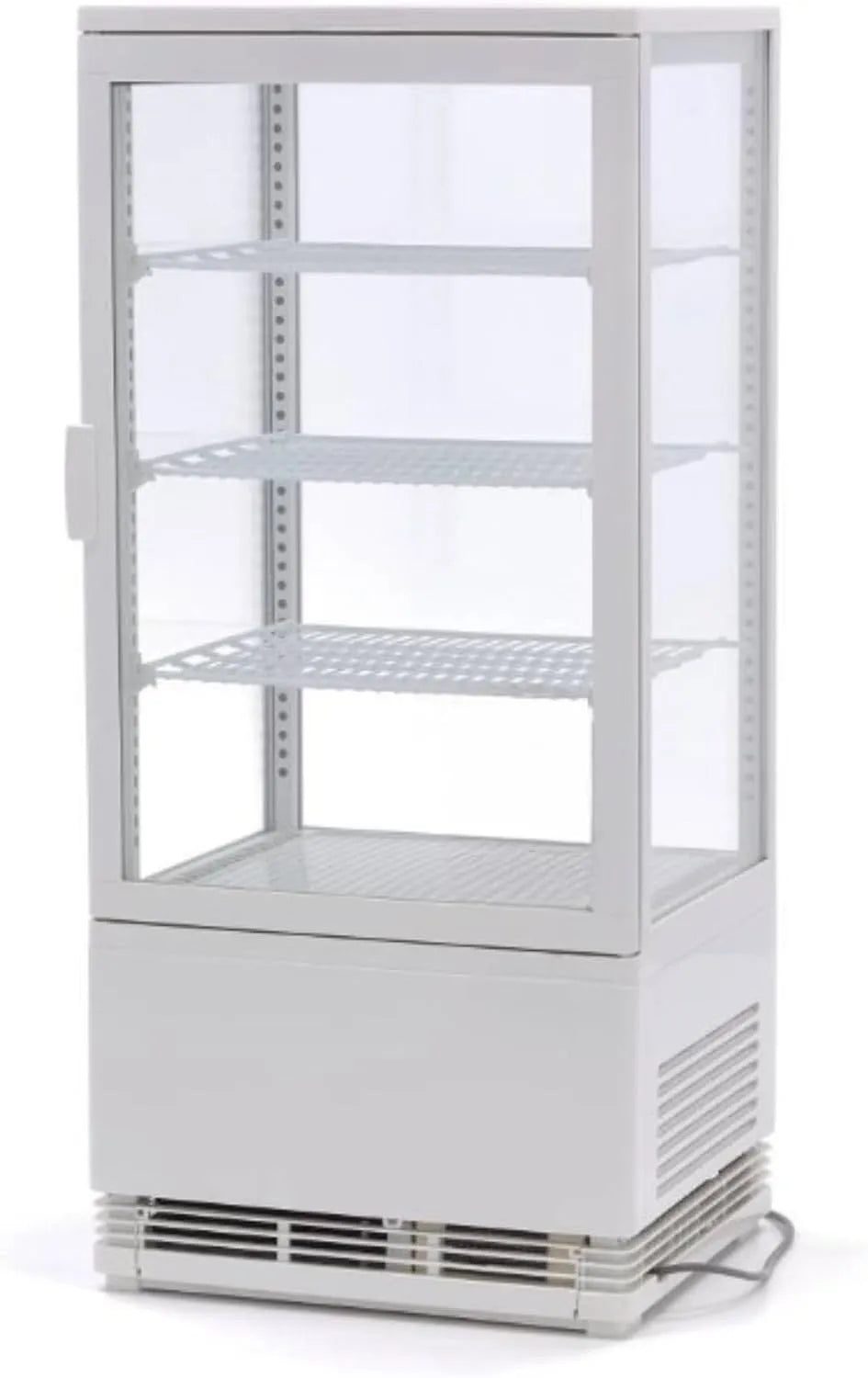 Vetrina refrigerata, 78 L, 0 a 12 °C, bianco, Illuminazione a LED, 4 facce vetrate