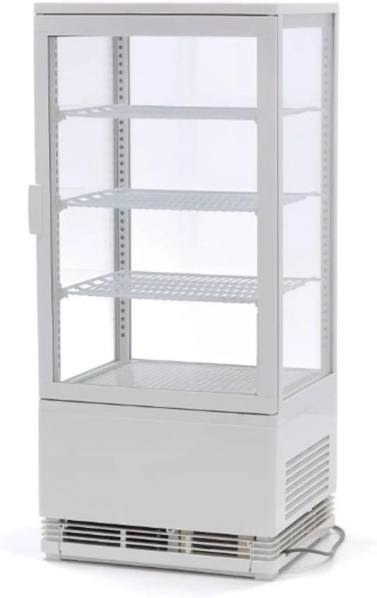 Vetrina refrigerata, 78 L, 0 a 12 °C, bianco, Illuminazione a LED, 4 facce vetrate