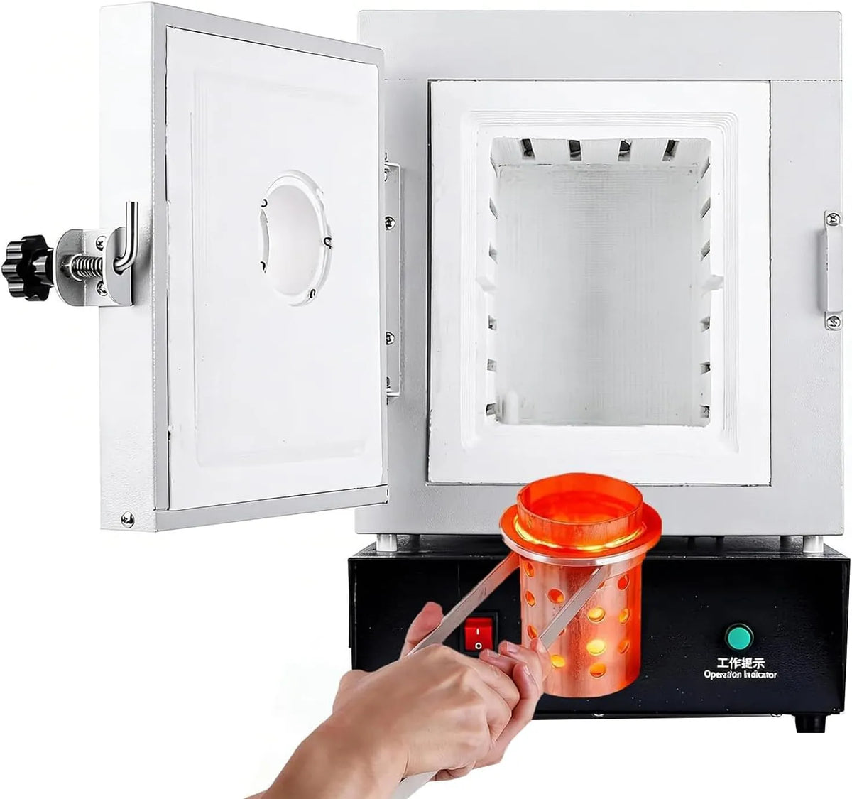 Forno elettrico, professionale, display digitale, Temperatura Massima 1150 °c, 2100 °f, Forno per Ceramica Domestico, Forno a Muffola da Laboratorio