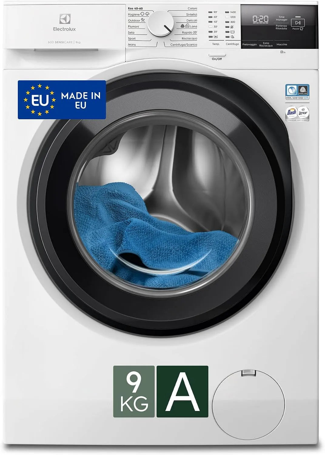 Electrolux Serie 600 EW6FA29G Lavatrice, 9 kg, Electrolux EW6FA29G Lavatrice Carica Frontale 9 kg SensiCare Serie 600