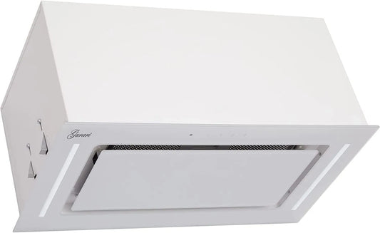 Cappa aspirante, 52 cm, 1000 m3/h, cappa da cucina, da incasso, 3 livelli, bianco, Gurari 217 PRIME, cappa di scarico, telecomando