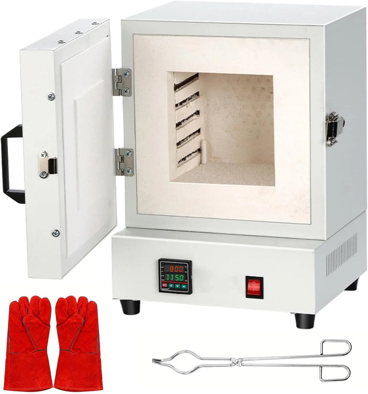 Forno elettrico, 2000 W, 2 zone di temperatura, vetri di ceramica e progetti fai da te, temperatura massima 1150 °C per la creazione di gioielli