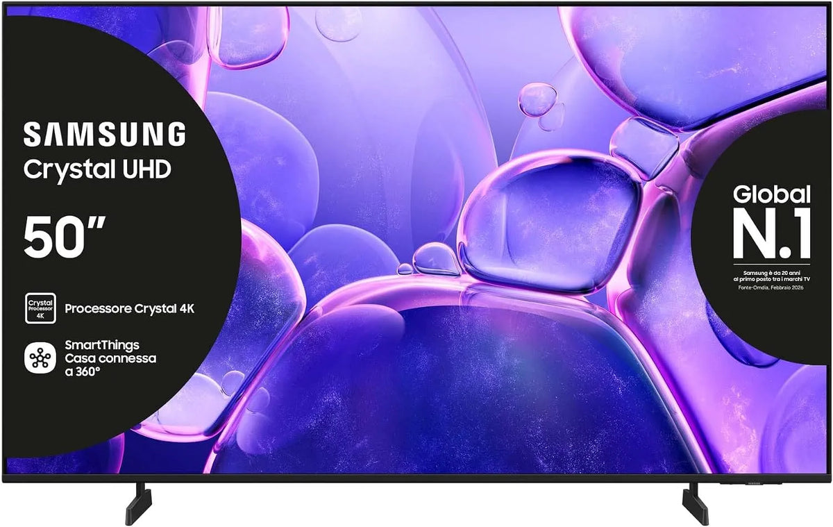 Samsung UE50U8090FUXZT Smart TV, televisore, 4K UHD, HDR, OTS Lite & Adaptive Sound, Crystal 4K Processor, Smart Experience, 2025, Metal Stream Design