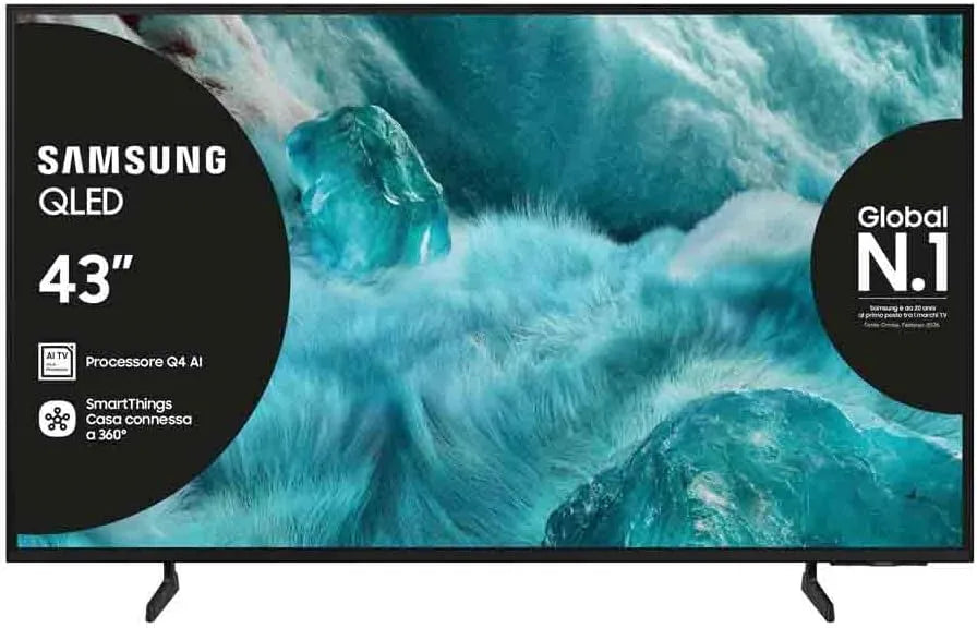 Samsung QE43Q7F4AUXZT Smart TV, televisore, 4K UHD, QLED, tecnologia Quantum Dot, OTS Lite & Adaptive Sound, 100% Volume Colore con Quantum Dot