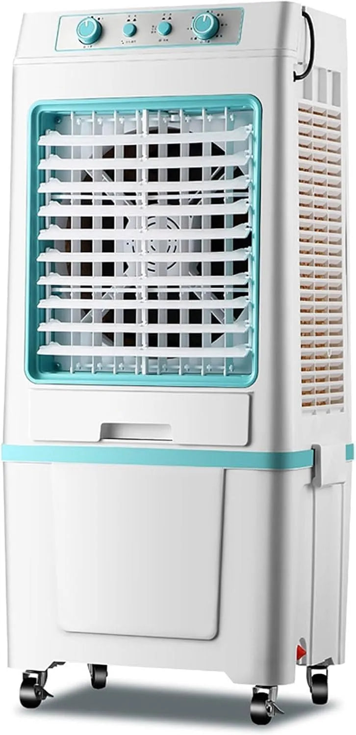 Dell Ventilatore, 40 L, portatile, industriale, 3 velocità, oscillazione, ampio serbatoio, Raffrescatore evaporativo 3 in 1, con serbatoio dell'acqua