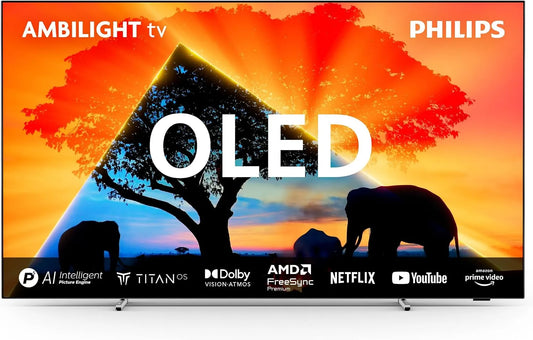 Philips 48OLED769 Smart TV, televisore, 4K UHD, audio Dolby, pannello IPS, Google Assistant, Alexa e Siri, PHILIPS Ambilight 48OLED769 4K OLED Smart