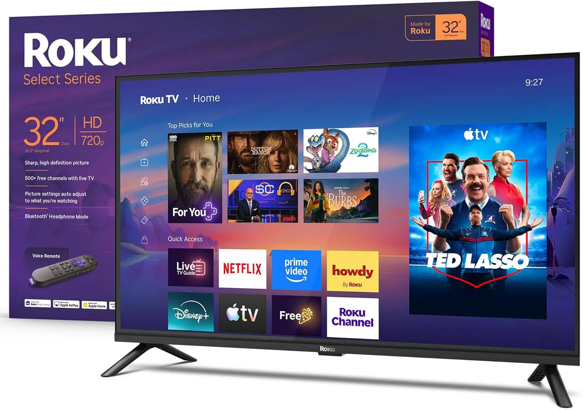Smart TV 720p, 32 pollici, televisore, Wi-Fi, Roku Smart TV 2026, RokuTV con telecomando vocale, sport e