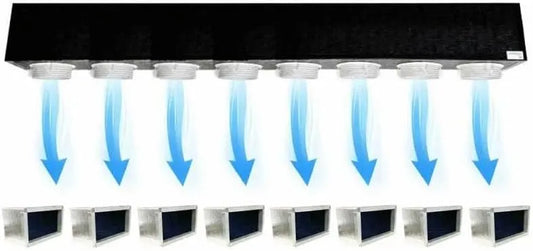 Prodotto Kit Plenum canalizzato in poliuretano espanso a 8 zone completo di plenum per bocchetta per climatizzatori condizionatori canalizzati