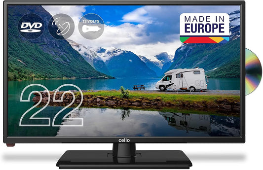 Smart TV, 22 pollici, 12 V, televisore, Cello C2220FMTRDE 12V/24V, triplo tuner DVB-T2, S2, Full HD, 12V/DVD